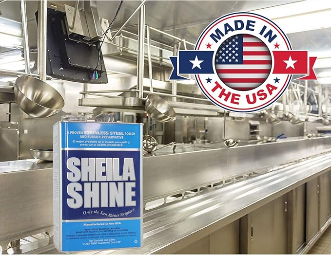 Sheila Shine Stainless Steel Cleaner and Polish (1 Gallon) – Cleans, Polishes & Protects Kitchen Appliances, Refrigerators, Sinks, Ovens & Grills – Stainless Steel Polish and Cleaner