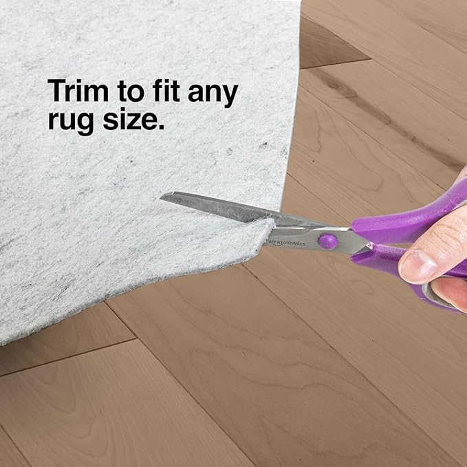 WELL WOVEN Premium 1/4" Thick Felt Rug Pad 5x7 - Non Slip Rubber Backing for Hard Floors & Carpet - Easy Cut to Size for Custom Fit - Superior Cushioning & Floor Protection Shield