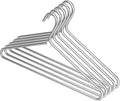 Silver Hangers for Clothes - 17-Inch Matte Silver Metal Hangers for Coats, Jackets, Shirts, Pants, Clothing - Thick, Heavy-Duty Aluminum - Luxury Aesthetic for Closets - 5-Pack