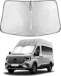 EcoNour Windshield Sunshade for Ford E-Transit 2022–2026 | Custom Fit Front Window Sun Shade | Blocks Harmful UV Rays & Reduces Heat | Foldable Sun Visor with Storage Pouch