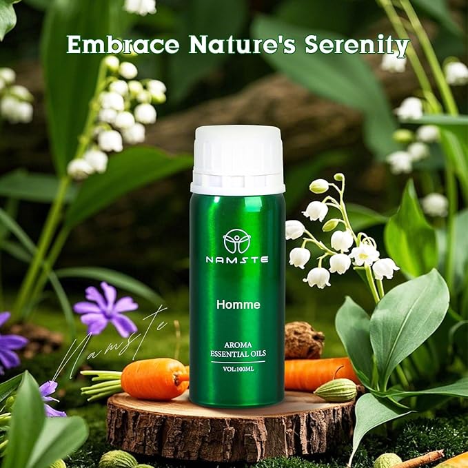 Home Essential Oils for Diffusers - Men - 3.38 Fl Oz Waterless Essential Oil - Lavender,Vetiver,Sage, Cocoa, Leather Scent, Long Lasting Aroma for Spa, Office & Home Humidifiers