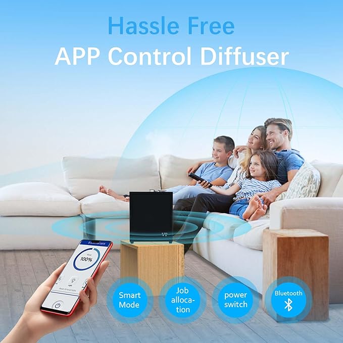 Heavy Duty Alloy Whole House Scent Diffuser and 4OZ Essential Oil for 4000 Sq. Ft Home Large Room Office Hotel Villa, Waterless Aroma Oil Diffuser, HVAC System Air Freshener Machine with App Control ﻿