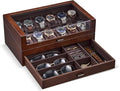 ProCase Wooden Watch Box for Men, Wood Watch Display Case Men's Jewelry Organizer Box with Drawer -12 Slot, Walnut