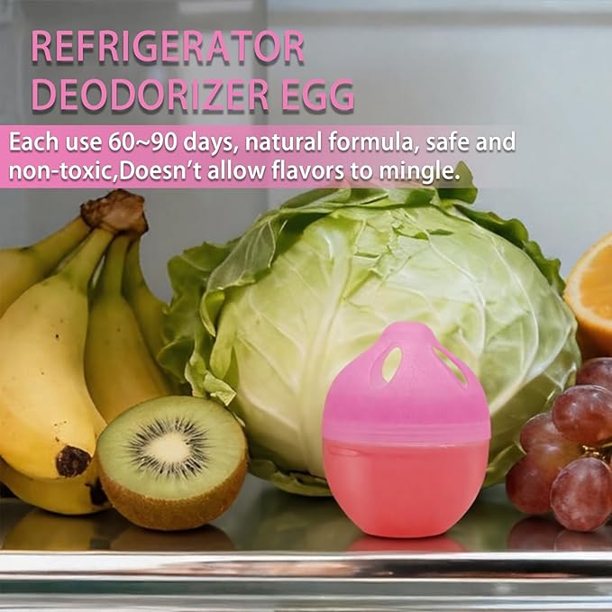 WeelenkEco Refrigerator Deodorizer – More Effective Than Baking Soda, Effectively removes stubborn refrigerator odors, Natural Gel (4 Pcs/Peach Flavor)