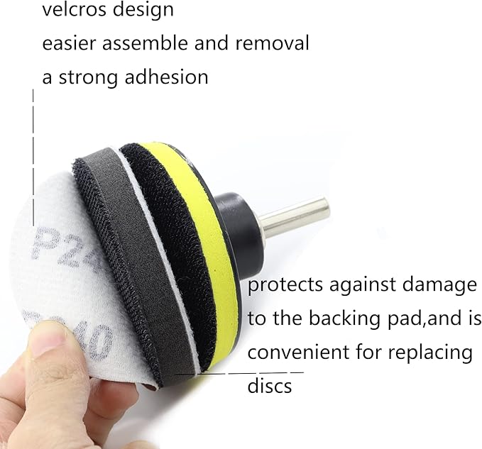 CTPICXM 74PCS 3Inch Car Headlight Restoration and Polishing Kit, Sanding Discs with 1/4" and M10 Backing Pad,Scouring Pads, Interface Pad, Wool Polishing Buffing Pad Polishing Buffing Wheel