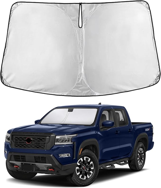 EcoNour Windshield Sun Shade for Nissan Frontier 2022–2023 2024 2025 2026 Sun Visor for Front Windshield & Window Sunshade Cover, UV Heat Blocker & Protector, Car Accessories