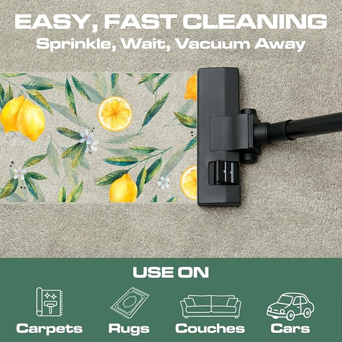 Ripclean Carpet Deodorizer & Freshener Cleaning Powder, Odor Eliminator for Strong Odors & Homes w/Pets, Safe around Kids & Pets, Use on Carpet, Rugs, Upholstery & More (16 Ounce, Lemon)