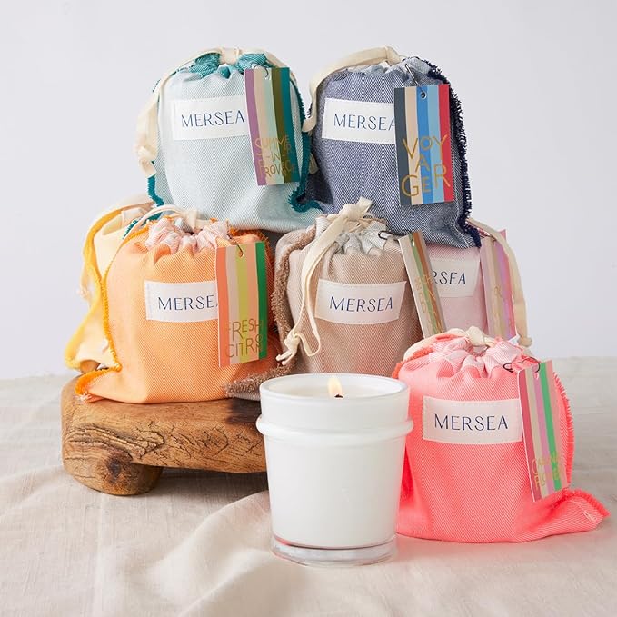 MERSEA Luxury Scented Candle with Sandbag - 6.5 Oz (40+ Hour Burn) (Voyager)