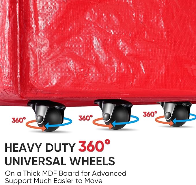 BALEINE 9 ft Rolling Christmas Tree Storage Bag, 3 Swivel Wheels for Easy Moving, Heavy Duty Extra Large Artificial Christmas Tree Bag with Reinforced Carry Handles and Fixed Buckle (Black)