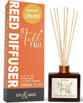 Fall Reed Diffusers for Home Set, Fall Diffuser -It's Fall Y'all! w/Apple, Cinnamon & Nutmeg I Infused w/Essential Oils I Fall Smells for House I 5.75 OZ Oil Scent Lasts 4-6 Month's, Made in The USA