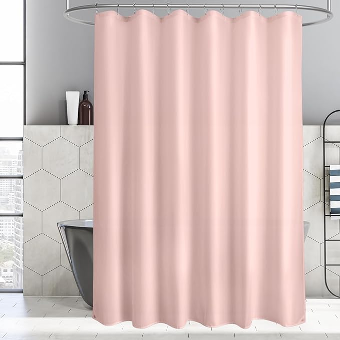 Titanker Waterproof Shower Curtain Liner Fabric, Blush Pink Shower Curtain Liner with Magnets, Cloth Shower Liner Soft, Lightweight, Machine Washable, 70 x 72 Inches