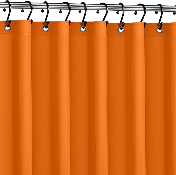 Premium Shower Curtain Liner, 72"W X 72"H - PVC-Free, 6G PEVA Shower Curtain with 12 Rust Proof Grommets And Magnet-weighted Bottom Hem - Moisture Stain Proof Shower Curtain Liner - Orange