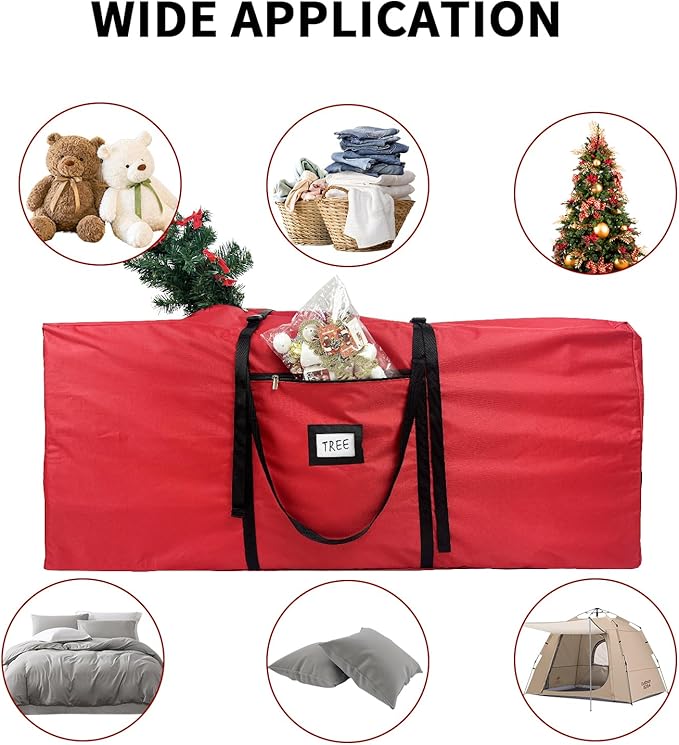 Christmas Tree Storage Bag Extra Large Waterproof Heavy Duty Storage Containers, Fits Up to Tall 7.5 ft Xmas Artificial Tree, 600D Oxford Xmas Holiday Tree Bag with Reinforced Handles Dual Zipper