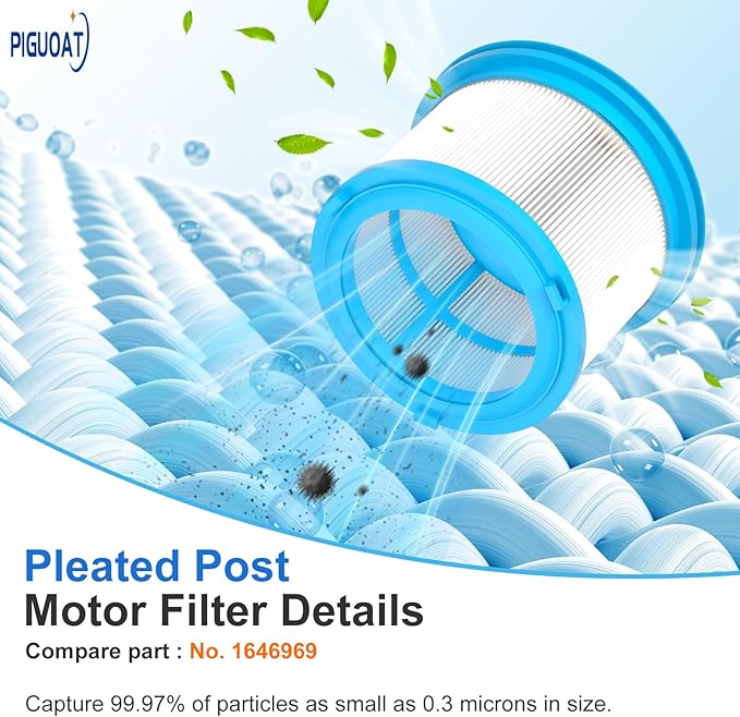 4039 Filter Fit for Bissell PowerClean FurGuard 280W Vacuum 4039 4051 4205,Fit for Bissell FurFinder 200W 4052 4026 4031 4173,Includ 2 Pleated Post Motor Filters & 4 Pre Motor Filter