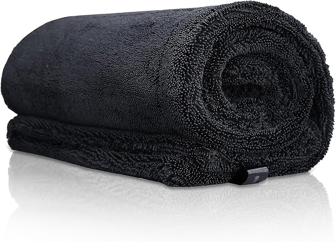 RYCELYSIAN 24" x 36" Twisted-Loop Car Drying Towel, 1500GSM Microfiber Cleaning Cloth for Car, Trucks, Motorcycles, Streak Free, Lint Free, Ultra Absorbent Washing Cloth for Kitchen, Window (Grey)