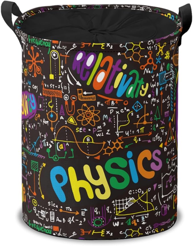 Storage Baskets- Black Formula Pattern Foldable Laundry Hamper Fabric Organizer Storage Bins with Handles for Shelves, Closet, Nursery, Laundry, Toys