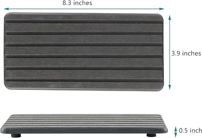 NiuYichee 2 PCS Water Absorbent Diatomite Coasters Rectangle, Grooved Design, Water Absorbing Stone Used for Hand Soaps & Plants & toiletries in The Modern Home