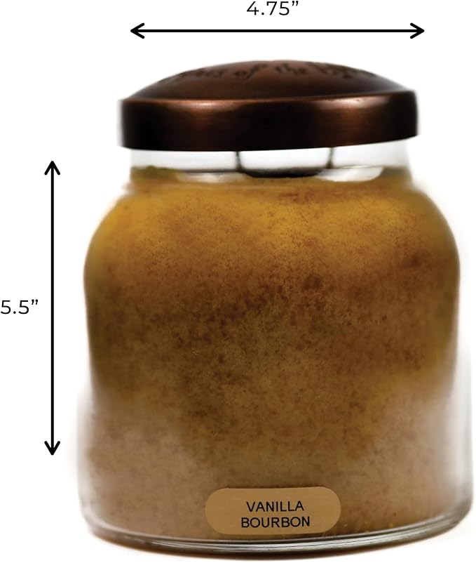A Cheerful Giver - Vanilla Bourbon - 34oz Papa Scented Candle Jar with Lid - Keepers of The Light - 155 Hours of Burn Time, Gift for Father's Day, Brown