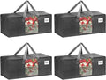 VENO 4 Pack Heavy Duty Moving Bags, Christmas Storage Bins with Lids, Transparent Window Design, Alternative to Moving Boxes, Storage Bags for Clothes, Blankets, Comforters, Pillows (Gray, 4 Pack)