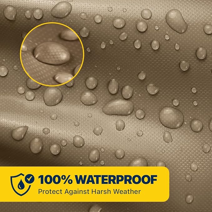 Seal Skin Covers Waterproof Hot Tub Cover, Heavy Duty Outdoor Spa Protector with Air Vents, Padded Handles, Adjustable Cord, Straps & All Weather Protection (Beige, 80"L x 80"W x 20"H)