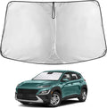 EcoNour Windshield Sun Shade Compatible for Hyundai Kona 2018–2023 | Custom Fit Compact SUV Front Window Sunshade | Foldable UV & Heat Reflective Sun Visor