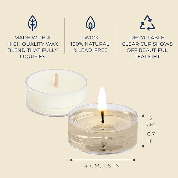 PartyLite Tea Lights Candles, Marshmallow and Vanilla with Caramel Scent, Gift Set of 12, Aromatherapy with up to 4 to 6 Hours Burn Time, Ideal for Home Decor, Holiday Gifting & Celebration