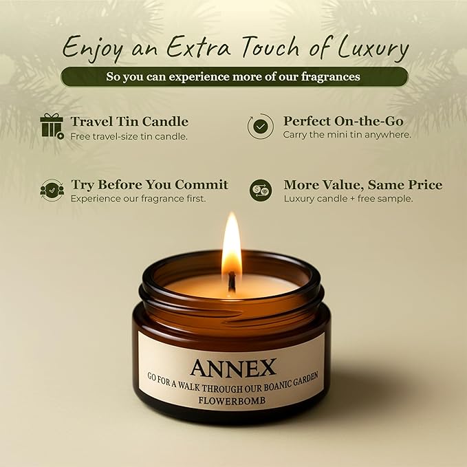 Annex Melon & Juniper Luxury Scented Candle - 8oz Handmade Green Ceramic Jar Candle - 50hr Clean Burn, 100% Non-Toxic Soy Wax, Aesthetic Home Decor Winter Gift for Men Women - Botanical Crisp Scent