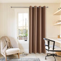 ChrisDowa Blackout Curtains 90 Inches Long for Living Room, Grommet Thermal Insulated Room Darkening Curtains for Bedroom (1 Panel Set, Cappuccino, 52W x 90L)