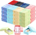 Batiyeer Jewelry Gift Boxes Set Empty Small Gift Cardboard Boxes for Jewelry Packaging with Ribbon Bowknot for Anniversaries Weddings Birthday, 8 Colors(160 Pcs)