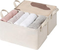 StorageWorks Storage Bins, Shelves Baskets for Organizing, Fabric Closet Organizers with Handles, Metal Frame, Beige?Cotton-linen?, 2-Pack