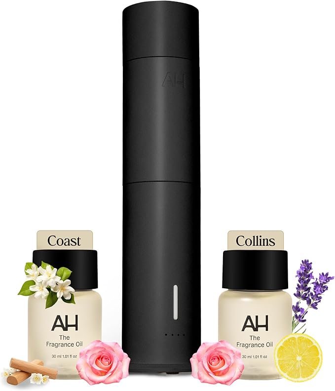 Aura House Smart Cold Air Diffuser & Fragrance Oil Duo – Bluetooth App-Controlled Diffuser for Home (Collins & Coast 30 ml Oils) – Hotel-Inspired Scents, Effortless Ambiance
