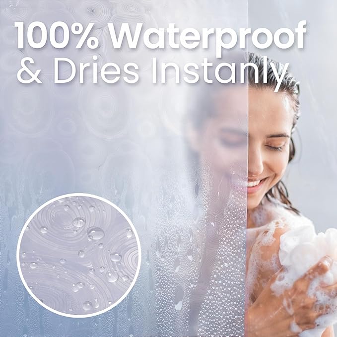 LiBa PEVA Shower Curtain Liner with 12 Plastic Rings - 8G Waterproof Shower Liner for Bathroom, 72x72 Inch Stall Shower Curtain Liner with Magnets, Oceanic Gradient Weighted