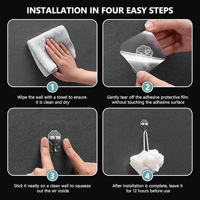 Hook; Wall Hook; Sticky Hook; self-Adhesive Hook; Load-Bearing Hook; Nail-Free and Traceless Hook; Damage-Free Wall Hook; Auxiliary Hook; Kitchen and Bathroom Hook (100)