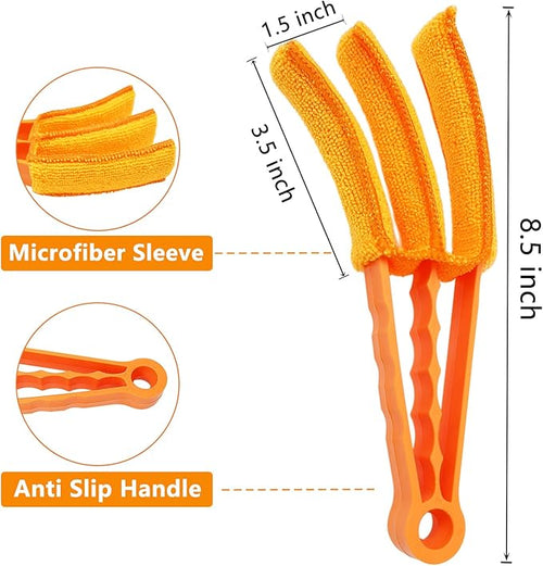 2 Pack 3 Arms Blinds Duster with 10 Colors Microfiber Sleeves, Window Blind Cleaner Duster Brush , Cleaning Tools for Window Blinds, Air Conditioner Vents, Fans, Car Vent