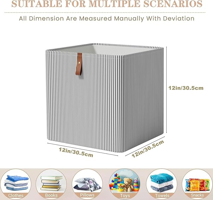 Cube Storage Bin 12x12 in,Collapsible Fabric Storage Bins,Open Home Storage Bins,Baskets for organizing,For Clothing Storage,Toy Storage,Office Storage,Home Decoration