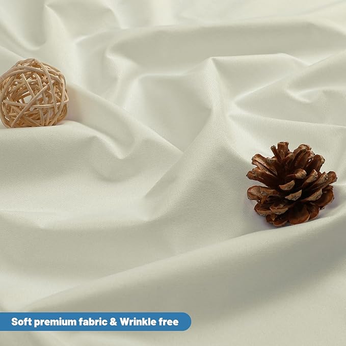 Water-Repellent Fabric Shower Curtain Liner - Hotel Quality Machine Washable, 3 Heavy-Duty Magnets with Rustproof Grommets & Weighted Hem, Standard Size 72x66in Cream