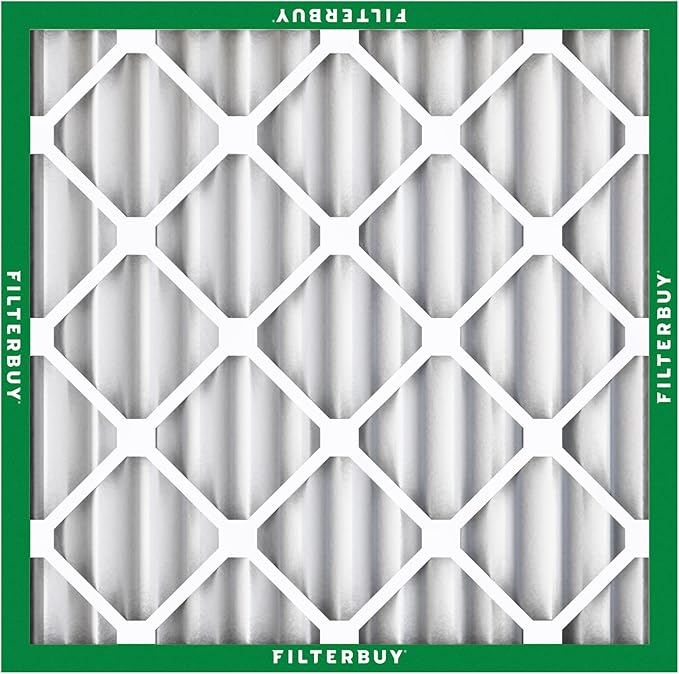 Filterbuy 24x24x2 Air Filter MERV 8 Essential Dust & Allergy Defense (6-Pack), Electrostatic Pleated HVAC AC Furnace Filters Replacement, Made in USA (Actual Size: 23.38 x 23.38 x 1.75)