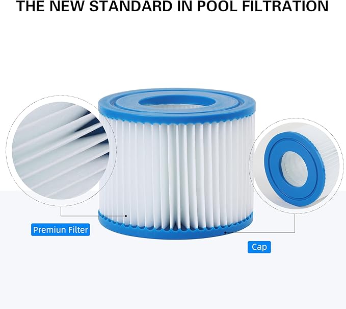 Type VI Spa Filter Replaces for saluspa hot tub Filters, Lay-Z-Spa, Coleman SaluSpa 90352E, 58323E, 58323 Swimming Pool Pump, Hot Tub Filter, 12 Pack