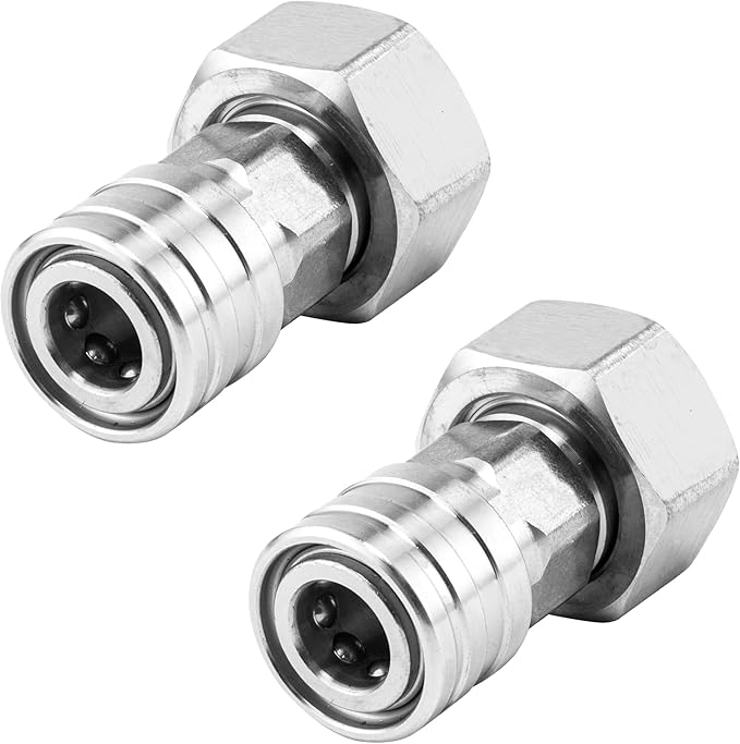 Raincovo Garden Hose to Pressure Washer Adapter, 3/4” GHT to 1/4” Quick Connect, Convert Water Hose to Power Washer Connector, Car Washing Nozzle & Hose Attachment, Stainless Steel, 2 Pack