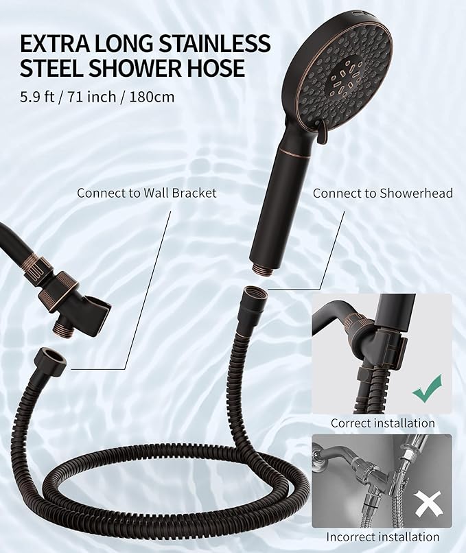 SR SUN RISE Filtered Shower Head with Handheld High Pressure 9 Spray Mode Showerhead Detachable Shower Head Water Softener Filters Beads for Hard Water Remove Chlorine 1 Filter ORB