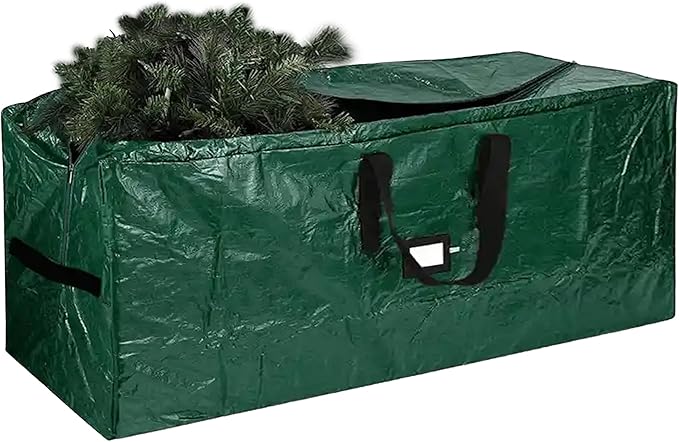 NEW 7.5 ft Christmas Tree Storage Bag – Reinforced Heavy Duty Christmas Tree Bag For Artificial Tree – Waterproof with Durable Handles & Zipper – Holiday Xmas Tree Storage Bag (GREEN)