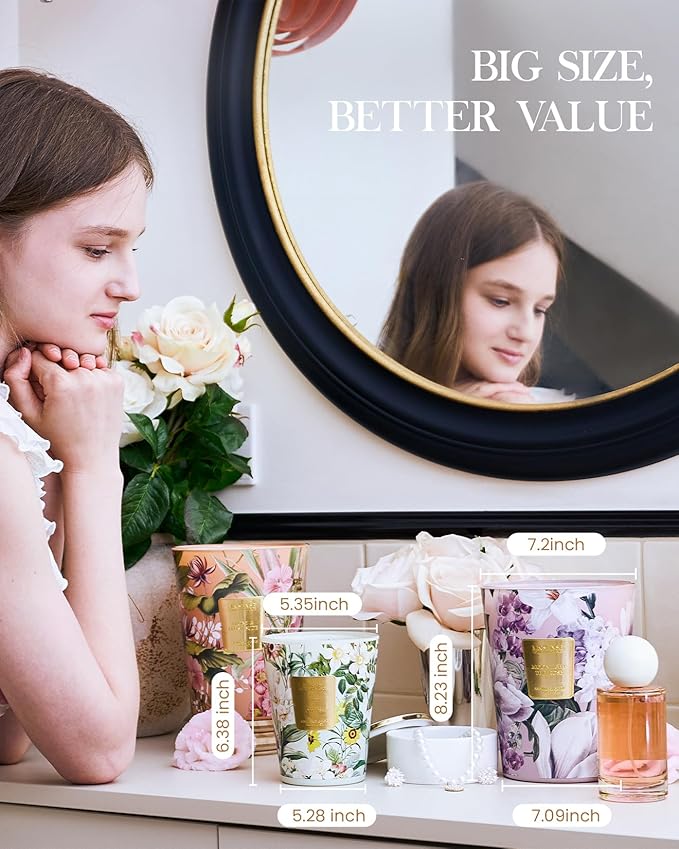 M&SENSE Apple Crumble Soy Candle, 14.1oz 60H Long Lasting, Aromatherapy Candle for Kitchen Warmth Winter Holiday Housewarming Gifts