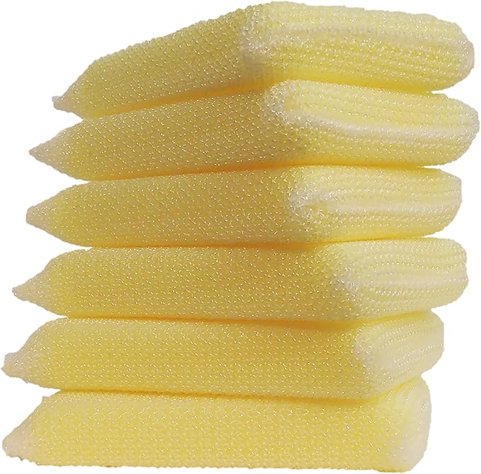 Elite HD (Heavy Duty) All Purpose Cleaning Pad, 6 Pack, Non Scratch, Dish Sponge, Scrubber, Made in USA. Large Thick Sponge for Household and Industrial Use. Sized to Grip for Heavy Scrubbing.