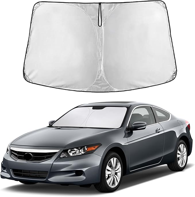 EcoNour Windshield Sun Shade for Honda Accord 2008–2012 | Front Window Sunshade | Foldable Car Sun Protector | Blocks UV Rays & Keeps Interior Cooler