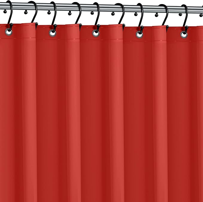 Premium Shower Curtain Liner, 72"W X 72"H - PVC-Free, 6G PEVA Shower Curtain with 12 Rust Proof Grommets And Magnet-weighted Bottom Hem - Moisture Stain Proof Shower Curtain Liner - RED