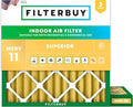 Filterbuy 25x25x2 Air Filter MERV 11 Superior Pet & Allergy Defense (2-Pack), Electrostatic Pleated HVAC AC Furnace Filters Replacement, Made in USA (Actual Size: 24.50 x 24.50 x 1.75)