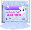5 pcs Light Scrub Pad Singles with Foam, Triple Cleaning Scouring Pad Heavy Duty Household Non-Scratch Abrasive Hand Pad Multi Surface Magic Sponge Sheets for Home Surfaces Indoor Cleaning