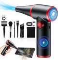 ATEngeus Compressed Air Duster, Stepless Speed Electric Air Duster, 100500RPM Cordless Air Duster with LED Light, Rechargeable Air Blower Replaces Canned Air, Keyboard Cleaner for Laptop, PC