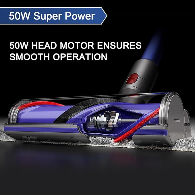 Garbage fighter Upgraded Quick-Release Motorhead Cleaner for Dyson V7 V8 V10 V11 V15 Vacuum Cleaner Head SV10 SV11 SV12 SV14 Replacement Part Electric Head for Hardwood Floor Carpets