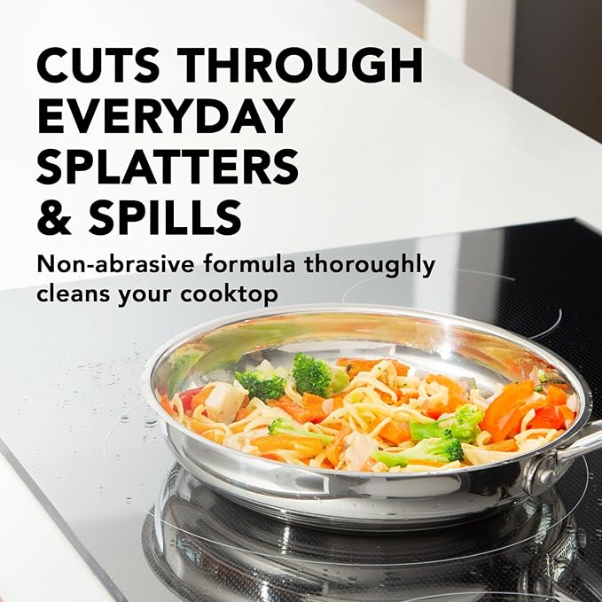 Weiman Cooktop Cleaner Spray for Daily Use, Streak & Residue Free, Non-Abrasive Formula, 2 Pack with Micro Towel